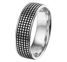 Zilveren Graveer Ring voor Heren met Geoxideerd Zilver