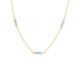 Gouden Collier met Meerdere Turquoise Bolletjes