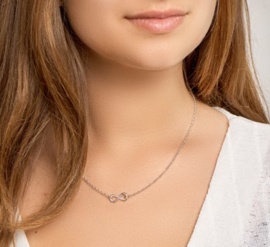 Elegante Infinity Teken Hanger van Zilver met Anker Collier