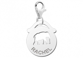 Names4ever Ronde Charm-Naambedel met Olifant ZNDB017