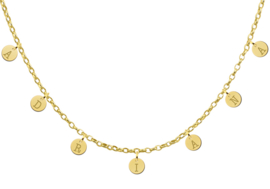 Naamketting met Meerdere Rondjes en Letters van Goud | Names4ever