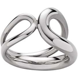 Zilverkleurige Edelstalen Ring met Twee Lussen van M&M