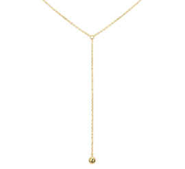 Geelgouden Anker Collier met Bolvormige Hanger