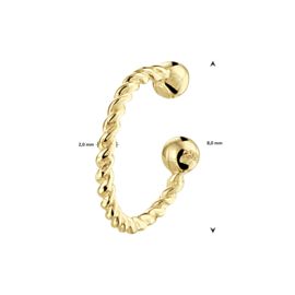 Geelgouden Gedraaide Earcuff voor Dames