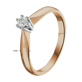 Bicolor Ring met Transparante Diamant