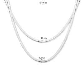 Zilveren Dames Multi-collier 3,3 mm 42 + 4 cm