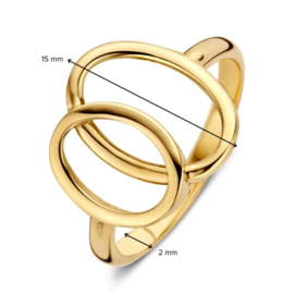 Excellent Jewelry Geelgouden Ring met Opengewerkte Ovalen