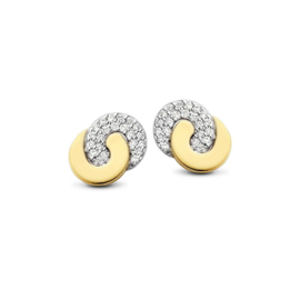 Excellent Jewelry Bicolor Gouden Oorstekers met Diamanten