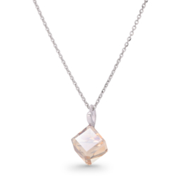 Beige Kubus Glaskristallen Ketting van Spark Jewelry