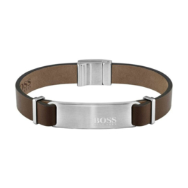 BOSS URBANITE Lederen Armband Bruin – 19 cm