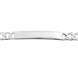 Gepolijst met Matte Graveer Armband voor Heren 8 mm | Lengte 21 cm
