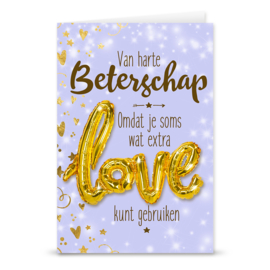 Kaart met Love Ballon - Beterschap