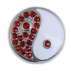 Rood witte Yin Yang munt-drukker BEC0028-07