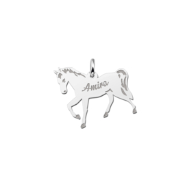 Names4ever Zilveren Paard Graveer Hanger