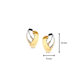 Excellent Jewelry Bicolor Gouden Oorstekers voor Dames