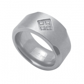 Robuuste Ring met Zirkonia’s van C MY STEEL - Graveer Ring