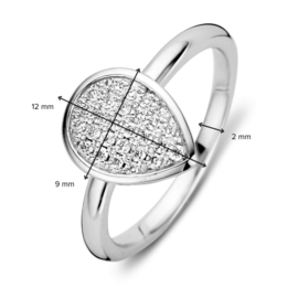 Excellent Jewelry Witgouden Ring met Druppelvormig Briljant Plaatje