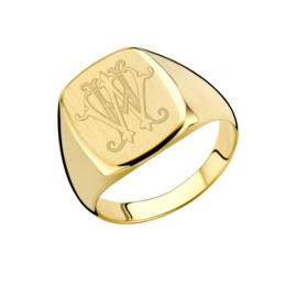 14 Karaat Gouden Zegelring met Monogram Gravure | Names4ever