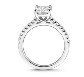 Vierkante Zirkonia Dames Ring Zilver