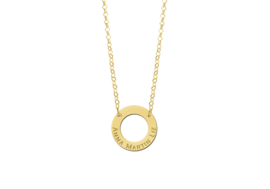 Names4ever Gouden Opengewerkte Naamhanger met Ketting GMNH005