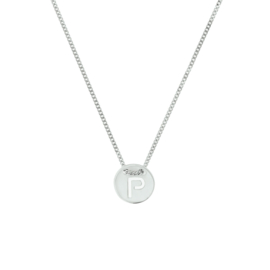 Zilveren Gourmet Collier met Letter P