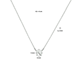 Zilveren Anker Collier met Letter N Hanger