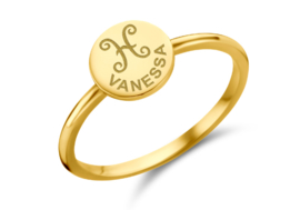Gouden Ring Disc met Sterrenbeeld en Naamgravure | Names4ever