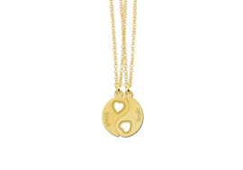 Names4ever Gouden Yin Yang Breekhanger met Namen en Hartjes van Names4ever