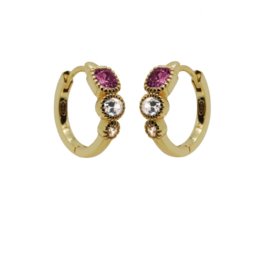 Hinged Hoops HOLLY RUBY RED Goldplated | Karma Jewelry