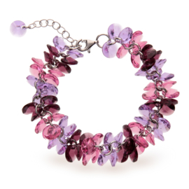 Frou Frou Roze met Paarse Glaskristallen Armband van Spark Jewelry