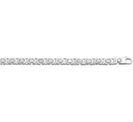 Platte Konings 6,5mm Schakelketting van Zilver | Lengte 50 cm