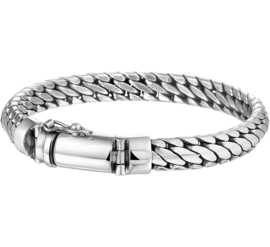 Stevige Solide Schakelarmband van Zilver | 8 mm 18 cm