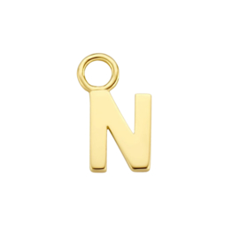 14K Geelgouden Oorringhanger met Letter N