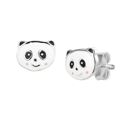 Zilveren Panda Oorknoppen voor Kids