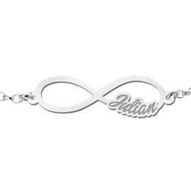 Julian Armband van Zilver met Infinity Naamhanger > Names4ever