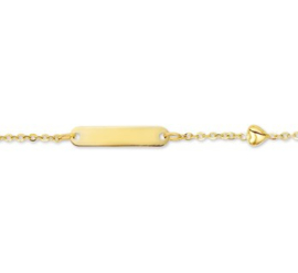 Gouden Graveer Kinderarmband Hart plaat 4,0 mm 11 – 13  cm