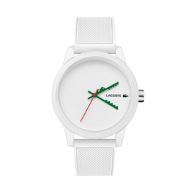 Lacoste Wit Heren Horloge met Siliconen Horlogeband