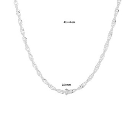 Zilveren Collier Singapore | Dikte: 2,25mm Lengte: 45cm