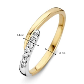 Excellent Jewelry Bicolor Ring met Briljanten Uiteinde
