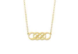 Names4ever Dubbele Infinity Naamketting van Goud