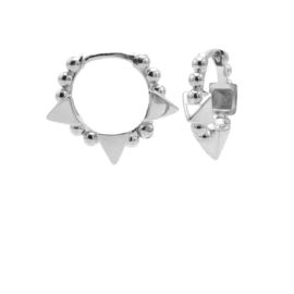 Zilveren Oorringen met Bolletjes & Driehoek | Karma Jewelry