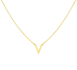 Geelgouden Anker Collier met V Hanger