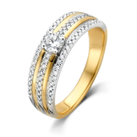 Excellent Jewelry Bicolor Dames Ring met Diamanten