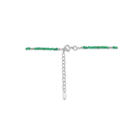 Zilveren Collier met Groen Agaat