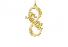 Names4ever Faith Infinity Hanger van Goud - Graveer Sieraad