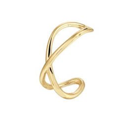 Geelgouden Gekruiste Earcuff voor Dames