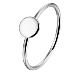 Ring van Zilver met Rond Kopstuk | Initial Ring