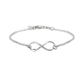 Infinity met Hart Fantasie Armband van Zilver