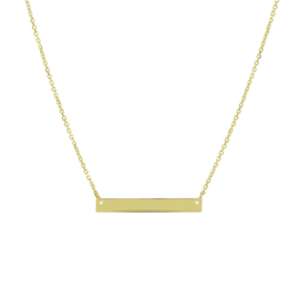 14K Geelgouden Ketting met Graveerplaatje 25 mm