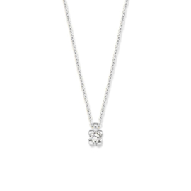 Excellent Jewelry Witgouden Collier met 0,10 crt. Diamant Hanger